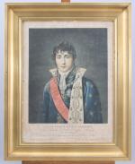 UNE GRAVURE ANCIENNE EN COULEUR :- Portrait du Prince Eugène...
