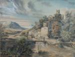 DUBAC 
Paysage au moulin, 1833

Aquarelle signée et datée 1833.

Haut. 41,...