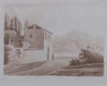 PRINCESSE LOUISE DE BADE (1811-1854) 
Ferme fortifiée, c. 1833

Lavis.

Haut. 9,5,...