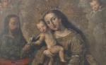 ÉCOLE D'AMÉRIQUE LATINE DU XVIIIe La Vierge du RosaireToile.Haut. 81.5,...