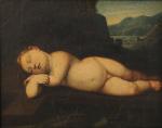 ÉCOLE ITALIENNE DU XVIIIe 
Enfant Jésus dormant sur la croix,...