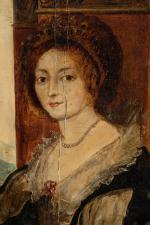 DANS LE GOÛT D'ANTOINE VAN DYCK (1599-1641)Portrait de femmePanneau.Haut. 37,...