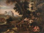 ÉCOLE FRANÇAISE DU XVIIe
SUIVEUR DE JACQUES STELLA (1596-1657)
Les vendanges

Toile. 

Haut....