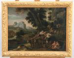 ÉCOLE FRANÇAISE DU XVIIe
SUIVEUR DE JACQUES STELLA (1596-1657)
Les vendanges

Toile. 

Haut....