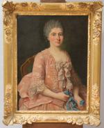 ÉCOLE FRANCAISE VERS 1760 Portrait de Louise-Jeanne, née comtesse d'Erlach...