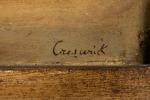 THOMAS CRESWICK (1811-1869) Bord de plagePanneau. Haut. 24,5, Larg. 30...