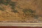 LOUIS ÉMILE DARDOIZE (1826-1901) Arbres nouésHuile sur toile signée en...