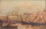 ÉTIENNE-JACQUES DUFEU (1836-1900) Vue de Venise Toile signée en bas...