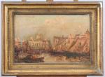 ÉTIENNE-JACQUES DUFEU (1836-1900) Vue de Venise Toile signée en bas...
