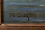 CHARLES EUPHRASIE KUWASSEG (1838-1904)Vue de Stromboli, ItalieToile signée en bas...