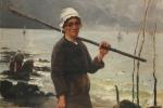 GEORGES JEAN MARIE HAQUETTE (1854-1906)Retour de pêche, 1884Huile sur toile...
