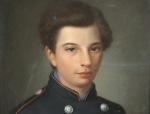ÉCOLE DU XIXe Jeune homme en uniforme, 1870Pastel, Monogrammé ER,...