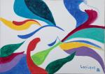 Charles Lapicque (Français, 1898-1988)"Le vent sur la mer", 1988Toile signée,...