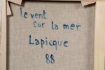 Charles Lapicque (Français, 1898-1988)"Le vent sur la mer", 1988Toile signée,...