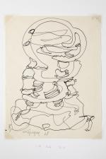 Charles Lapicque (Français, 1898-1988)Deux figures III, 1948Deux encres sur papier...