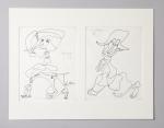 Charles Lapicque (Français, 1898-1988)Deux figures I, 1948Deux encres sur papier...