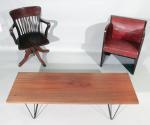 attribué à Pierre Paulin (1927-2009)Table bassePlateau rectangulaire en bois de...