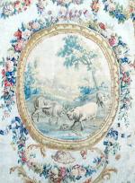 AUBUSSON, XVIIIe. LES FABLES DE LA FONTAINEPaire de tapisseries à...