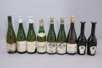 NEUF BOUTEILLES de vieux vins de LOIRE dont Savenières, Château...