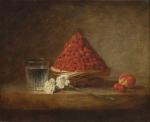 Jean-Baptiste Siméon Chardin, Le Panier de fraises des bois, huile sur toile, 38 x 46 cm ©Artcurial
