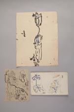 LOUIS VALTAT (Dieppe 1869-Paris, 1952)
Trois études

Encre, crayon et couleurs, monogrammées...
