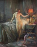 ÉMILE TABARY (1857-1927)Le coucher de la ballerineToile, signée en bas...