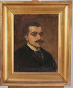ÉCOLE FRANÇAISE VERS 1900 
Couple d'élégants

Paire de toiles signées "d'Ettmuller"...