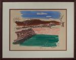 GERARD HORDIJK (1899-1958) Paysage au murGouache, signée en bas à...