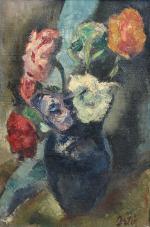 MANUEL ORTIZ DE ZARATE (1886-1946) Bouquet de fleurs dans un...