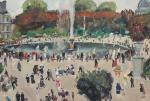 LUCIEN ADRION (1889-1953) Le jardin du Luxembourg, 1937Toile, signée en...