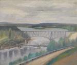 HARRY HENRIKSSON (1907-1981)Vue de deux ponts, 1959Huile sur toile, signée...