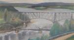 HARRY HENRIKSSON (1907-1981)Vue de deux ponts, 1959Huile sur toile, signée...