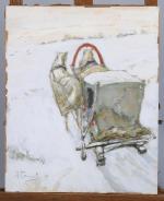 ALEXEI STEPANOVICH STEPANOV (Russe, 1858-1923)Le traineau sur la neige, 1897Aquarelle,...