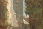 ÉCOLE DU XXe Les escaliers du château de Lury sur...