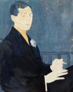 GENEVIÈVE GRANGER-DONILO Portrait d'Éric LabonneToile signée.Haut. 87, Larg. 115 cm.Provenance...