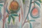 BLASCO MENTOR (1919-2003) Arbustes fruitiersDessin aux pastels gras, signé en...