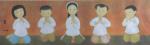 MAI THU (1906-1980)La Prière des EnfantsEstampe sur soie, signée à...