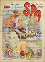 Eaux thermales2 affichesMichel Simonidy (1870-1933)"LA BOURBOULE / Source Choussy Périère...