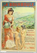 Eaux thermales2 affichesMichel Simonidy (1870-1933)"LA BOURBOULE / Source Choussy Périère...