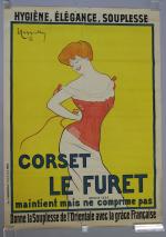 Leonetto Cappiello (1875-1942)"CORSET LE FURET / Hygiène, Elégance, Souplesse /...