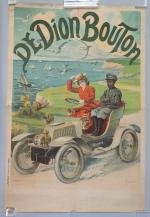 Automobiles et CyclesHenri Thiriet (1873-1946)"DE DION-BOUTON" Signée. Vers 1898. Epreuve...