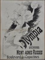 Jules CHÉRET (1836 - 1932) Olympia, anciennes montagnes russes, 1892.Affiche...