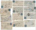 [Marcophilie-Philatélie]LOT de 12 BALLONS MONTÉS, 1870-1871Correspondance constituée de 12 plis...