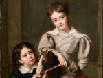 Firmin Massot (Genève 1766-1849)Deux enfants jouant avec un cheval de...