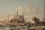 Justin Ouvrié (Paris, 1806-1879,  Sotteville-lès-Rouen)L'embarcation de leurs majestés impériales...