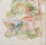 Pierre-Auguste Renoir (Limoges, 1841-1919, Cagnes-sur-Mer)Aline et Pierre Renoir dans un...