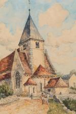 Frank-Will (Nanterre, 1900-1951, Clichy) ÉgliseAquarelle signée en bas à gauche.Haut....