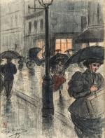 Eugène Delâtre (Paris, 1864-1938)Boulevard, 1895 Pastel signé en bas à...