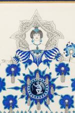 George Barbier (Nantes, 1882-1932, Paris)La Princesse aux bleuets. Aquarelle et...
