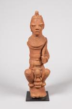 Nigéria, Culture Nok, 300 à 500 avant J.-C. Personnage accroupien...